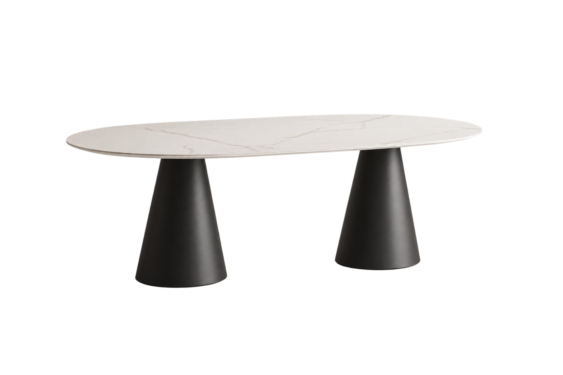 Porcelain Ceramic Tabletop Conical Metal Leg