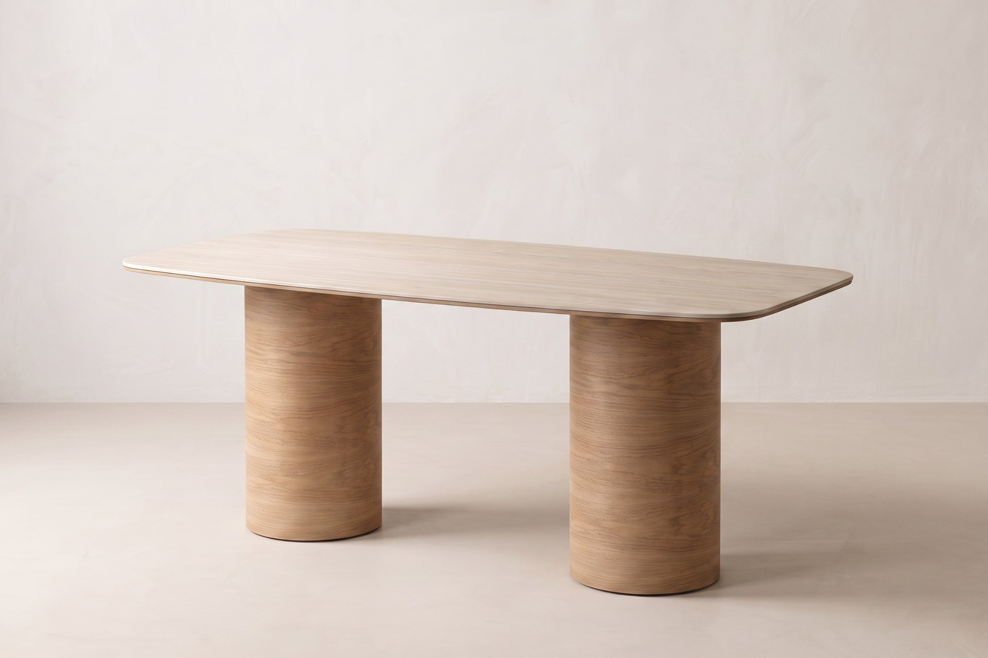 Porcelain Ceramic Tabletop Wood Cylinder Leg