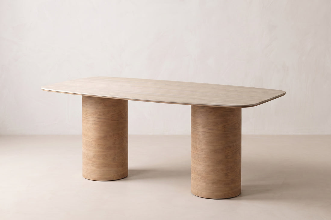 Porcelain Ceramic Tabletop Wood Cylinder Leg