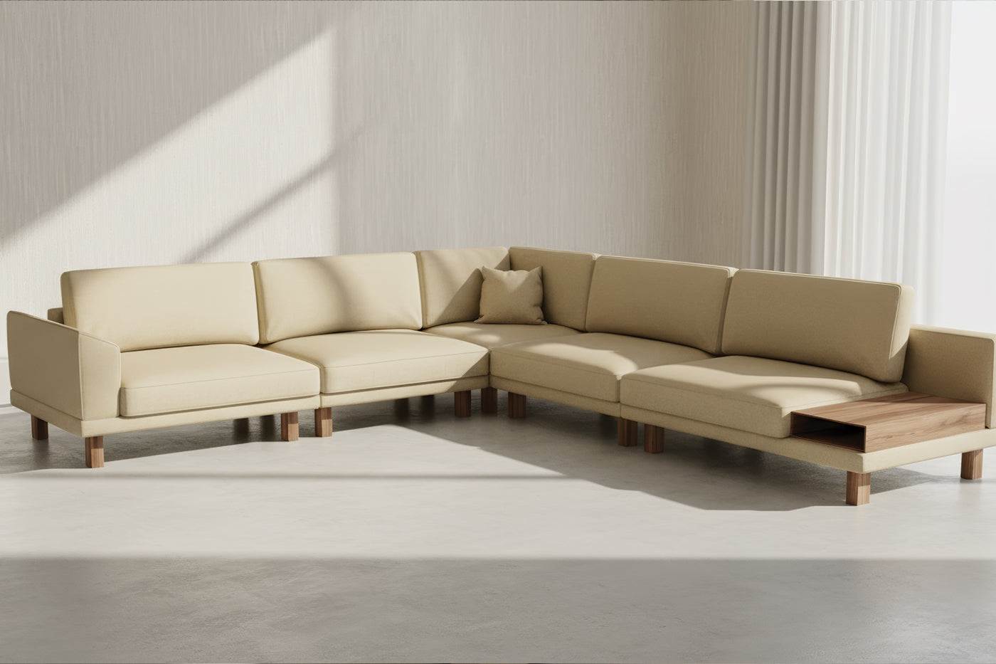 Mida Koltuk Sarı Açılı Kol Ahşap Ayak