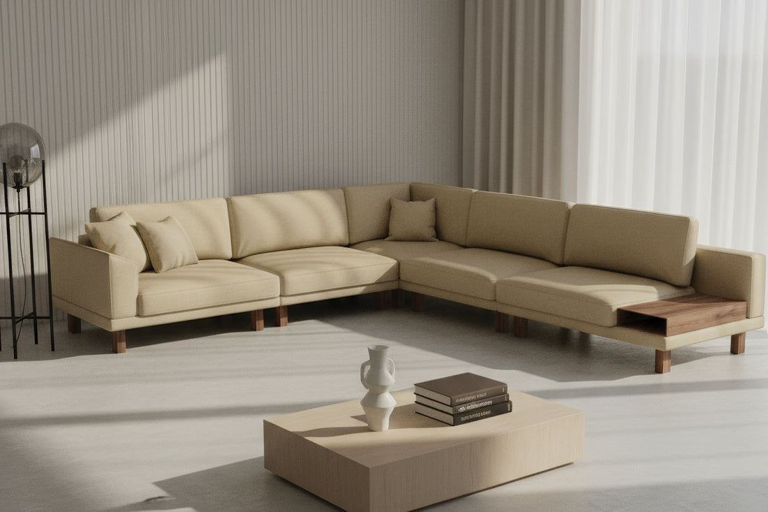 Mida Koltuk Sarı Açılı Kol Ahşap Ayak