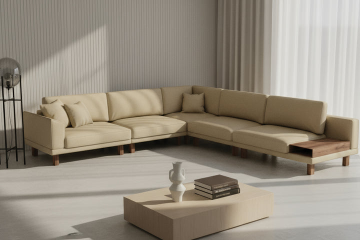 Mida Koltuk Sarı Açılı Kol Ahşap Ayak