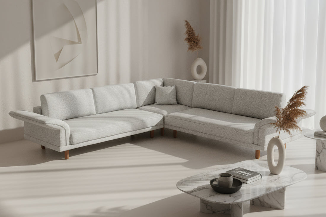 Mida Koltuk Açık Gri Ahşap Torna Ayak