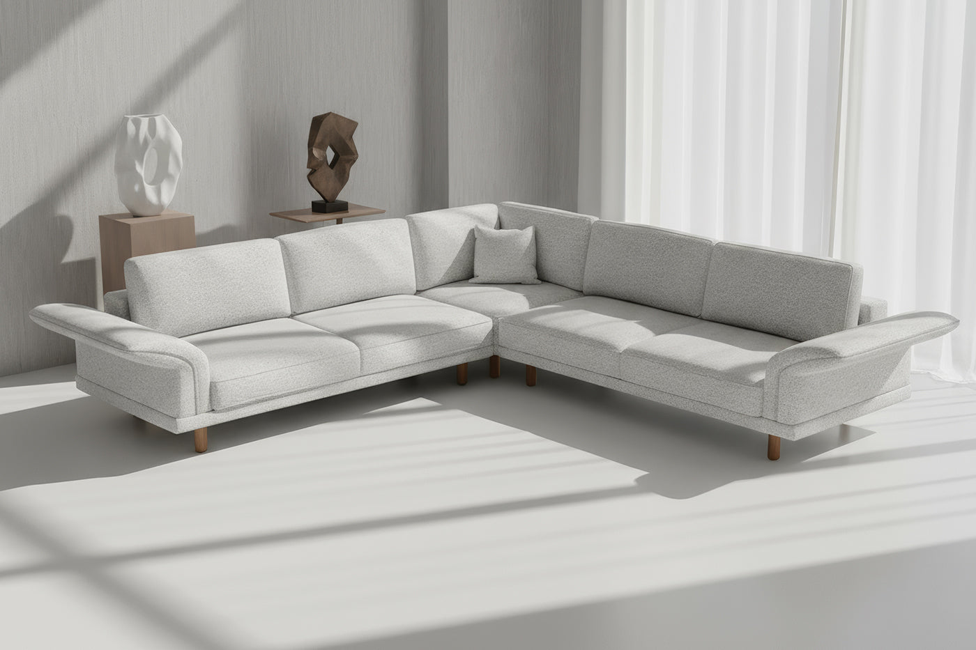 Mida Koltuk Açık Gri Ahşap Torna Ayak