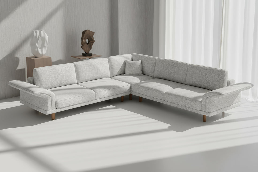 Mida Koltuk Açık Gri Ahşap Torna Ayak