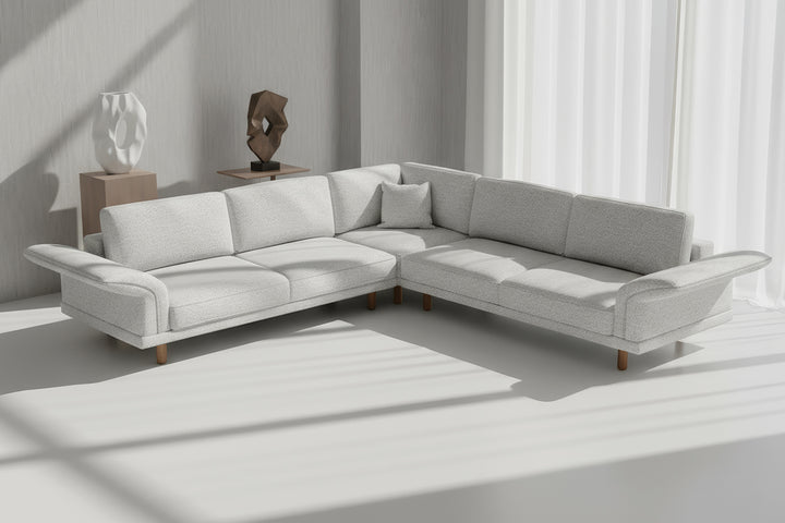 Mida Koltuk Açık Gri Ahşap Torna Ayak