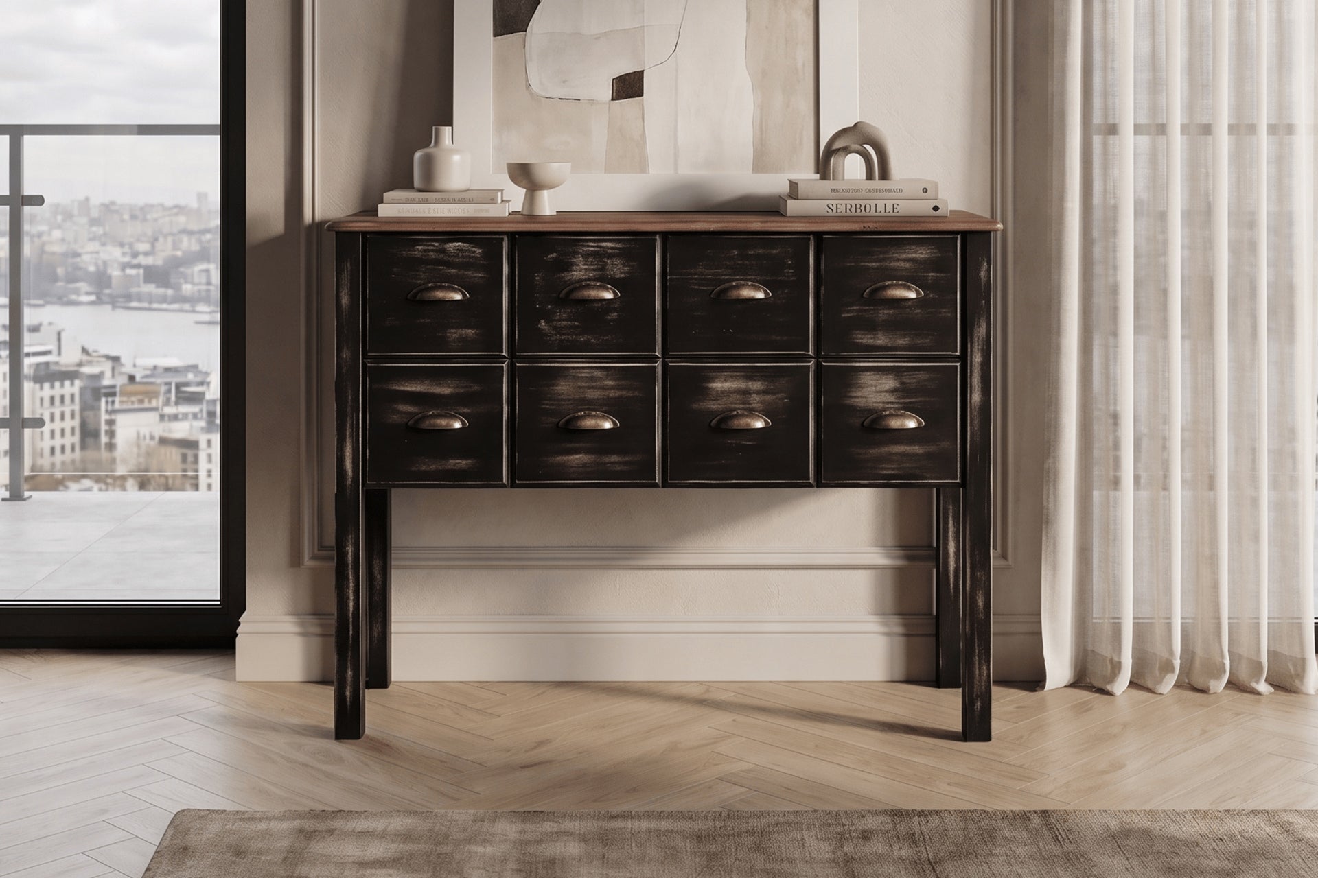 Salt 8-Drawer Black Dresser